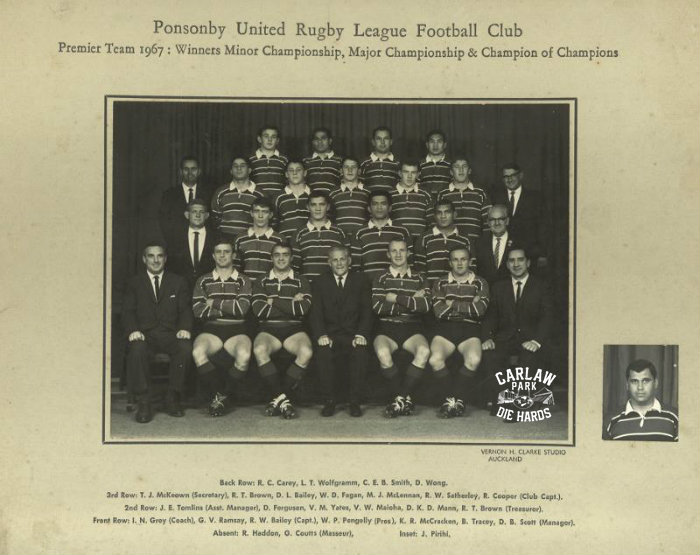 Ponsonby United Rugby League Premier Team 1967